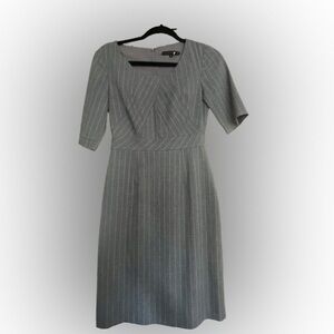 🌟 Chic Antonio Malaney, gray pinstripe dress!🌟 Elegant with a modern twist!